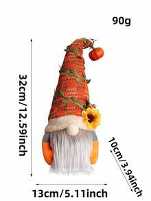 1 件/2 件，12.56 英寸可爱无脸情侣娃娃装饰，带有仿藤蔓和向日葵南瓜设计 - 完美的室内桌面老年人装饰品