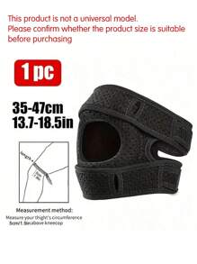 1 Pc-Adjustable Elastic Patella Knee Brace For Knee Discomfort, Knee Compression Sleeve Knee Brace, Workout Knee Pads For Women And Men-Suitable For Basketball, Tennis, Fitness, Running-10cm/4in Above Knee Circumference:30-56cm/12-22in, Black/ Grey Gym Accessories Knee Support