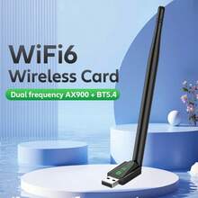 KZ Adaptor USB AX900 WIFI6 2-in-1 Bluetooth 5.4 Dual Band 2.4G & 5GHz 900Mbps WiFi 6 802.11AX Kartu Jaringan Nirkabel Kecepatan Tinggi Penerima Dongle, 4 Antena, Port USB3.0, Kompatibel dengan PC/Laptop, Windows 10/11, Pasang dan Mainkan - Hitam - View 6