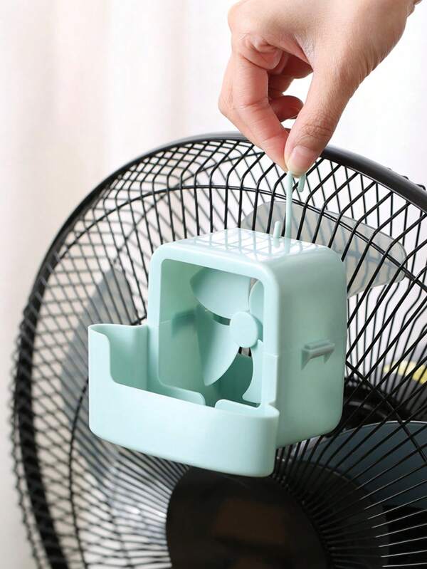 1pc Convenient No-Drill Fan Cooler, Home Clip-On Ice Cube Cooling Device, Hands-Free Operation, Suitable For Home, Office, Outdoor, Compact Fan Accessory, Portable Cooling Machine