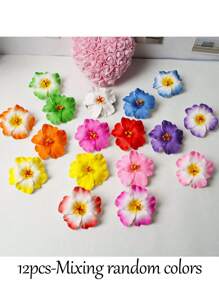 12pcs/6pcs/1pc Bohemian Style Artificial Flower Hair Clips Set, Barrettes For Women, Summer Beach Vacation Hair Accessories
