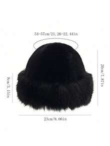 1 件帽子女冬季新款加厚保暖时尚简约渔夫帽仿貂毛女士蒙古帽温暖舒适遮阳冬装 - 彩色 - 查看 2