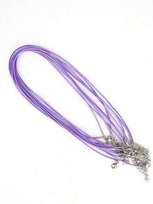 50 件随机混色皮绳项链蜡绳带扣可调节编织绳适用于 DIY 项链手链首饰制作