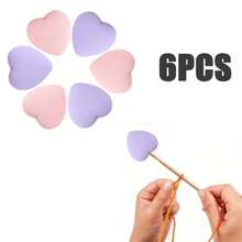 6-16pcs Silicone Heart-Shaped Knitting Needle Protectors, Knitting Accessories And Supplies For Beginners, DIY Crafts, Knitting And Crochet Tools, Needle Tip Covers In Lavender Purple, White, Grass Green, Cream, Rose Pink, Turquoise Blue - Multicolor - View 50