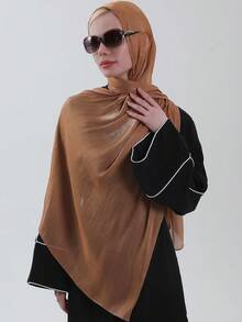 1pc Fashionable And Elegant Blue Shiny Evening Party Dress With Removable Shoulder Cape, Suitable For Ladies For Daily Vacation And Evening Party Matching, 200*68cm/78*26.5in Fall Clothes For Women