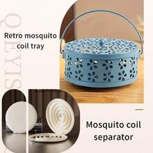 1pc Exquisite Vintage Metal Cast Iron Mosquito Coil Holder With Handle - Portable Stylish Incense Burner #HomeDecor, Tip - Resistant & Ash - Leak Proof - Perfect For #OutdoorEssentials #CampingGear & Home #VintageAesthetic" Christmas Stocking Fillers,Gifts,Funny Gifts,Ramadan,Personalised Gift, - Multicolor - View 12