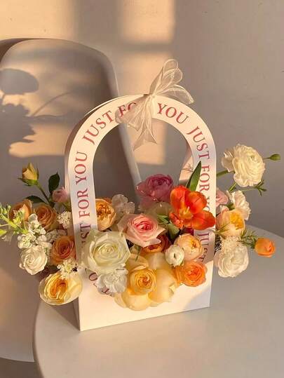 Hộp đựng hoa cầm tay 5 chiếc cho Ngày của Mẹ, Túi giỏ hoa rỗng, Hộp đựng hoa thủ công DIY, Túi tote Floyd