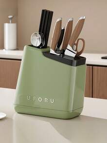 1pc Knife Holder Rack, Multifunctional Kitchen Countertop Knife, Chopstick, Spoon Storage And Draining Rack