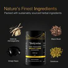 "Be Bodywise Himalayan Shilajit Gummies - 3000mg With KSM-66 Ashwagandha & 85+ Minerals - Strength & Stamina Support For Men & Women - Sugar Free, Vegan, Non-GMO (60 Count)" - 120 Pack - View 1