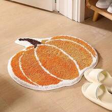 1 件万圣节南瓜植绒浴室防滑垫，吸水地毯，尺寸约为 23.6 英寸 * 23.6 英寸，适用于玄关、浴室、厨房装饰，厨房地毯