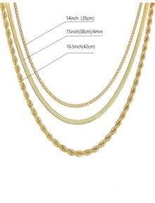 3 Pieces Women Y Shaped Necklace Set Exquisite Gold Snake Chain Minimalist Layered Jewelry Gift For Her Birthday Anniversary