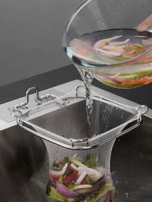 两件套不锈钢水槽滤网套装，带沥水篮，适用于厨房水龙头，细网厨房水槽滤网，必备厨房工具及配件，完美的家庭厨师圣诞礼物，节省空间的厨房收纳方案