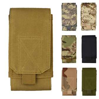 NYXIA 1 件户外战术迷彩尼龙腰包，6 英寸手机支架运动腰包，跑步和骑行运动收纳包，Molle 系统户外通用跑步手机壳包，多功能露营配件包