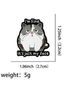 1Pc Cute Fat Cat Enamel Badge Interesting Quotes Brooch Collar Badge Backpack Clothing Accessories Animal Jewelry Friends Gift Office Accessories Shirts Jacket Halloween Clothes Pin Funny Teacher Gifts Halloween Accessories Teachers Day Costume Accessories Bag Charms Christmas - Multicolor - View 7