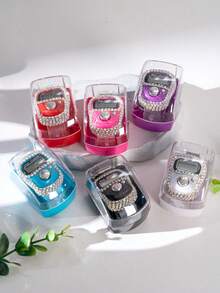 Boxed Rhinestone Mini Ring Counter, Rhinestone Small Finger Counter, Digital Display Pressure Relief Finger Counter With Transparent Box
