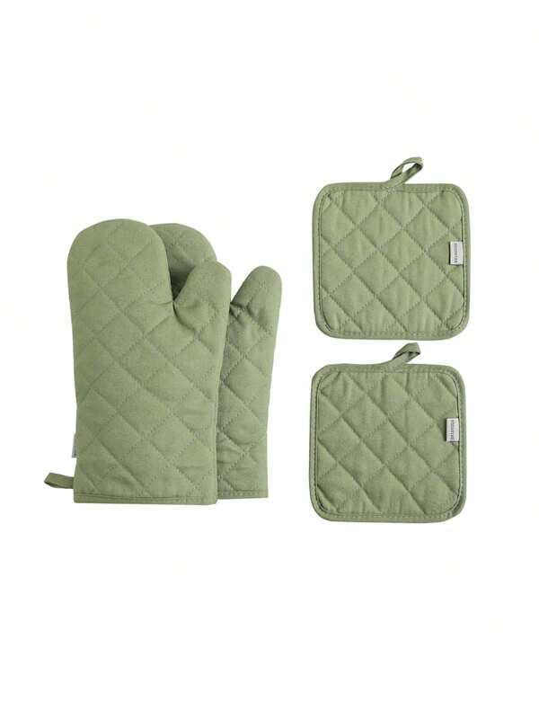 4 pièces Set de gants de cuisine et maniques, résistants à la chaleur jusqu'à 500°F, extra épais et longs, gants de cuisine pour la cuisson et le grillage