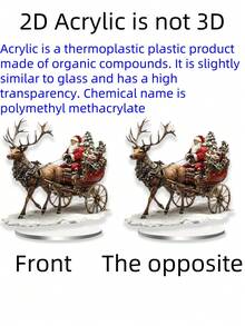 1 pezzo di decorazione piatta in acrilico 2D di Babbo Natale che tira la slitta delle renne - (20cm/7,87 pollici) adatta per casa, regalo di compleanno, ufficio, camera, attraccapanni, decorazione soggiorno, durevole e impermeabile - il regalo migliore per amici e famiglia