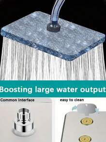 1 szt. kwadratowa głowica prysznicowa wysokociśnieniowa, trwała plastikowa głowica prysznicowa montowana na ścianie, najmocniejszy natrysk oszczędzający wodę, otwór natryskowy w kształcie dziurki od klucza, idealna do łazienki w domu, hotelu, apartamentu, nowoczesnego wystroju łazienki w stylu boho, nowoczesnej łazienki, łazienki w domu, kampera, modnego akcesorium łazienkowego i letniego prysznica, ciesz się luksusowymi doznaniami kąpielowymi