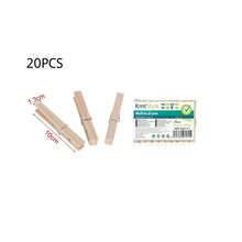 Multi-Functional Wooden Clips, Pine Wood Clothespins, Wooden Laundry Pegs, Wooden Windproof Drying Clips With Round PP Head, For Hanging Clothes, Socks, Pants, Photo DIY - Wood Color - View 7