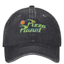 New Pizza Planet Baseball Cap - Retro Pizza Pattern Dad Hat Blue Green & Red, Adjustable Snap Closure, Outdoor Sports Sun Hat, Gym, Role Play - Unisex Sun Hat, Durable Headwear, Summer Head Gear, Sports Style, Breathable Fabric, Exclusive For Fitness Enthusiasts - 灰色的 - 查看 3
