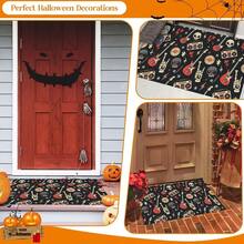 1 buc. Covoraș cu design de craniu, moale și durabil, covoraș antiderapant din poliester, potrivit pentru sufragerie, dormitor, cameră de jocuri și baie, Halloween