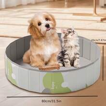 Bañera de enfriamiento plegable para perros - Piscina portátil para mascotas para diversión al aire libre, fácil de montar, duradera para perros, perfecta para el baño de verano - Multicolor - Ver 19