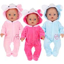 16 Inch Baby Doll Clothes, Magenta, Pink, Blue Cat Cartoon Outfit Set, Fits American Girl Dolls - Multicolor - View 5