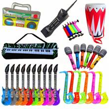 PVC逼真乐器玩具-吉他、萨克斯、麦克风、电子键盘、收音机、鼓、万圣节充气玩具 - 彩色 - 查看 7