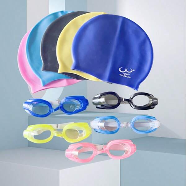 Hot Selling New Product 2pcs 1Set Anti-Fog HD Swimming Goggles And Swim Cap Set For Men And Women