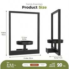 Wall Planters For Indoor Plants Metal WallMounted Plant Hanging Holder Hanger 2Pack 30 * 11 * 40Cm Black - 黑色 - 查看 4