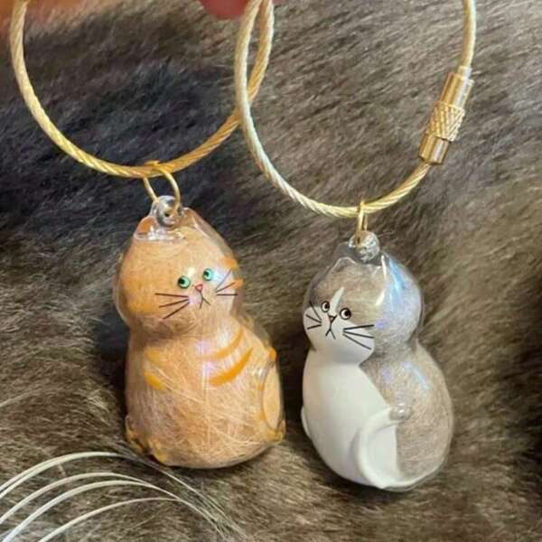 BRIGHT LINK Clear Cat Hair Storage Capsule Charm Gashapon - Cat Hair Collector