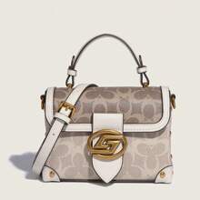 Bolso con estampado, bolso de mano con forma cúbica de moda, bolso de hombro clásico, bolso cruzado elegante, bolso de mano de marca de lujo, bolso de mujer de alta gama, bolso de hombro/mensajero de verano, bolso cruzado de color borgoña con forma de almohada y ligero