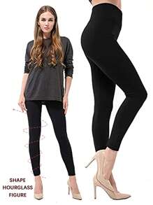 女士保暖内衬打底裤，高腰收腹，保暖显瘦，秋冬季必备！ - 彩色 - 查看 7