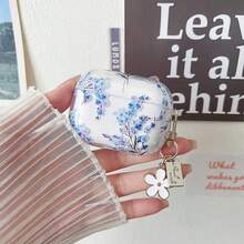 Blue Ombre Floral Design Protective Case, Compatible With Apple , Anti-Scratch And Drop Protection - Clear - View 2