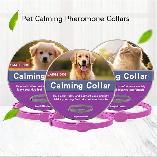 1/2pcs 56/72cm Calming And Soothing Pheromone Collar Dog And Cat Size Adjustable Flea Tick Mosquito Removal Collar Puppy Large Dog Collar Canine Collar Collar For Cats (Not A Drug Can Not Replace The Sedative)