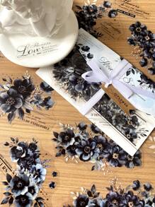 15 件/包花卉英文贴纸，用于剪贴簿，创意美学贴纸贴花，DIY 装饰材料，节日礼物，个性化裁剪贴纸，学校文具用品，用于学校用品，返校