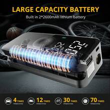 Carsun 无绳轮胎充气机便携式空气压缩机，150PSI 双电源，4000mAh 和 12V DC 自动气泵，适用于汽车轮胎、摩托车、自行车、电动泵，带 LED 灯和数字压力表 汽车用品 汽车女士配件