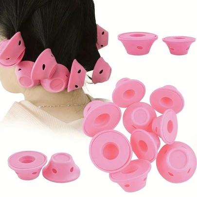100/50/40/30/20/10/5/1个装卷发器，蘑菇形和钟形，适用于普通发质女性，不伤发，懒人友好型睡眠造型工具，卷发工具，DIY，不伤发质，时尚美发工具