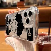 Funda de Teléfono de Anime de Voleibol Clásico Oikawa Compatible con iPhone 16, 15, 14, 13, 12, 11 Pro Max, X, XR, XS Max, 8, 7 Plus, con una Cubierta Trasera Transparente y Suave para Protección contra Caídas. - Transparente - Ver 5
