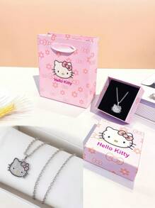 Sanrio 1pc Sanrio Hello Kitty Deluxe Jewelry Storage Gift Box. Sua aparência é requintada e pode ser usada para embrulhar colares, anéis, brincos e acessórios. É adequado para festas, festivais, cenários de propostas e é um excelente presente para amigos, exalando charme e uma vibração.