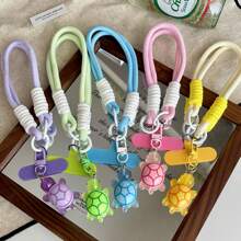 Cordón de muñeca para teléfono móvil con diseño de tortuga marina, correa de teléfono móvil con cuerda adorable, colgante de teléfono desmontable, se ajusta a fundas universales de teléfono, DIY, para mujeres y hombres, correa de mano portátil antideslizante, llavero