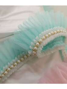 1件2码珍珠荷叶边蕾丝刺绣饰边，DIY手工袖领布料配件 - 彩色 - 查看 9