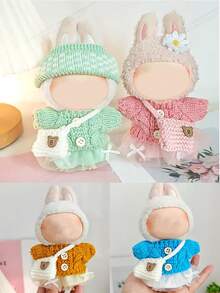 Conjunto de 3 piezas de suéter de moda + falda + mochila, adecuado para muñecas de 4 a 7 pulgadas (muñeca y zapatos no incluidos)