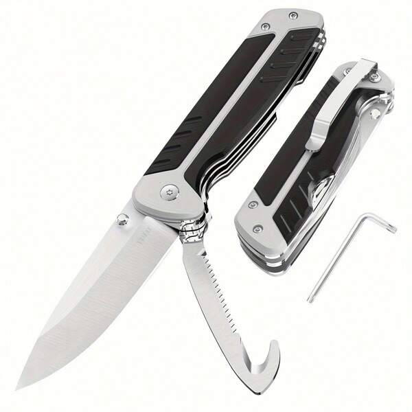 Aolegoo Coltello pieghevole multifunzionale, coltellino tascabile, strumento di sopravvivenza, coltello da sopravvivenza, coltello da esterno in acciaio inossidabile, coltello da sopravvivenza per lavoro, escursionismo, campeggio, regalo creativo
