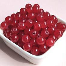 100pcs/Pack 8mm Imitation Jade Glass Transparent Beads, Wholesale For DIY Bracelet Necklace Jewelry Making