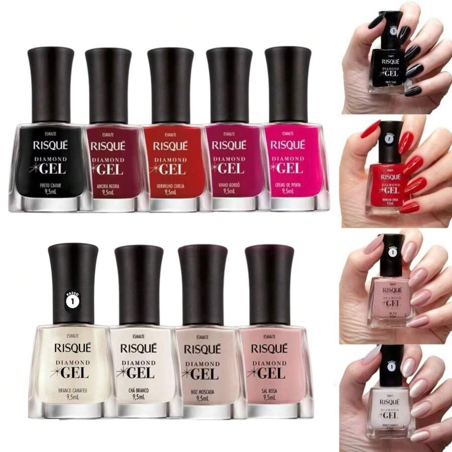 Risqué KIT 9 DIAMOND GEL Esmaltes Hipoalergênicos