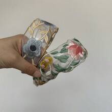 1/2/3件装女士优雅百搭刺绣花朵发带，适合日常佩戴，居家、学校、海滩、工作、派对、节日、生日、返校、新年、情人节、母亲节、婚礼、音乐节、毕业典礼等场合。 - 多色 - 查看 14