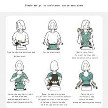 Canguru Ajustável para Bebê, Design Ergonômico Macio e Respirável, Assento de Quadril para Recém-Nascidos e Bebês, Mochila de Tecido de Tela