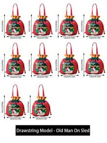 1 pieza/5 piezas/10 piezas Bolsas de regalo de Navidad, Bolsa de regalos de Papá Noel, Bolso de muñeco de nieve navideño, bolsas de Apple para regalo en Nochebuena, Empaque de frutas navideñas, Regalos para dulces, Recuerdos decorativos