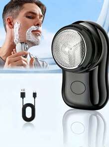 Máquina de afeitar eléctrica para hombres, diseño ligero y portátil, resistente al agua, cortadora de precisión inalámbrica y giratoria